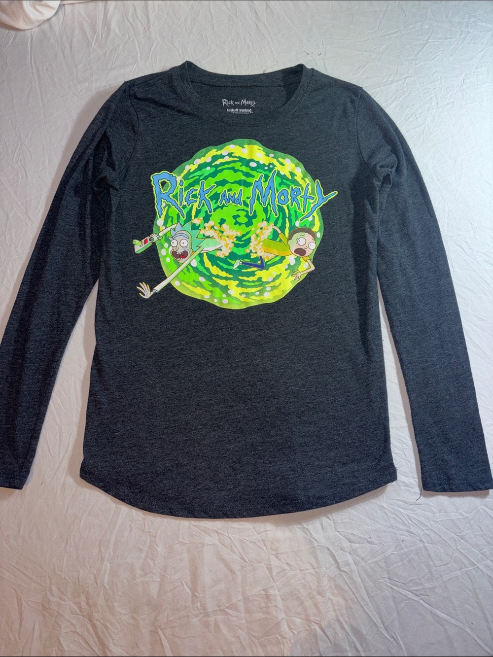 Kids' Long Sleeve Tee - Black with Green Portal Graphic